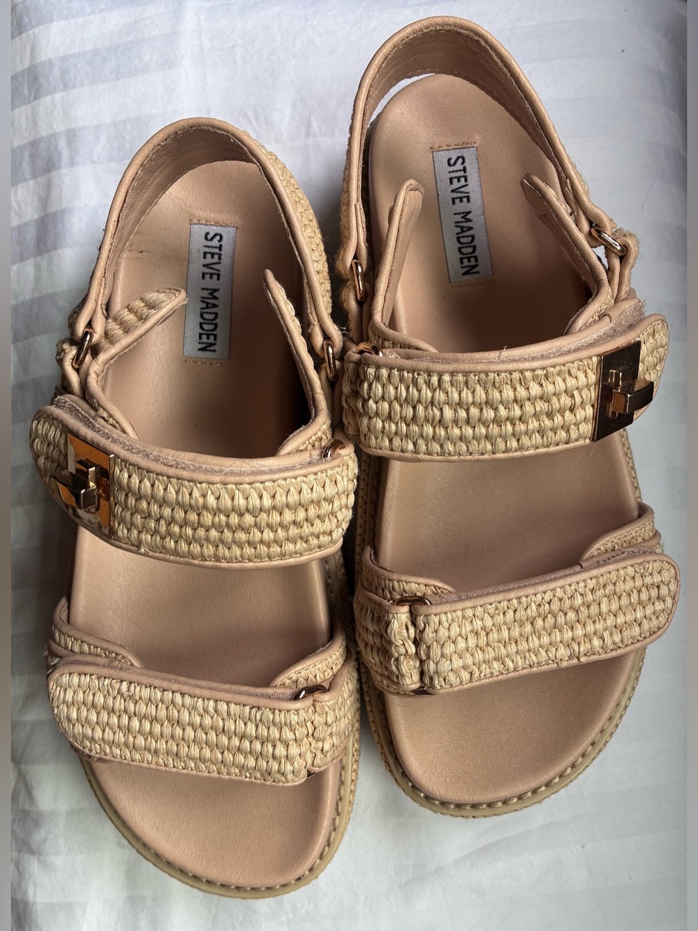 Steve Madden BIGMONA NATURAL RAFFIA Women’s size 9